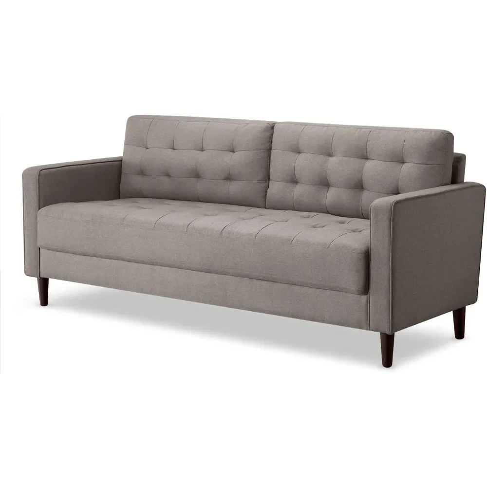 

Living Room Sofas,Grid Tufted Cushions,Tool-Free Assembly, Stone Grey,Living Room Sofas