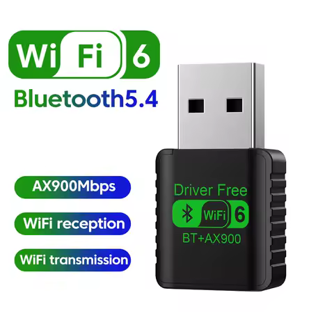 AX900Mbps Bluetooth 5.4 WiFi 6 USB Adapter Wireless Network Card 2.4G&amp;5GHz Wi-Fi Antenna For PC Driver Free USB WiFi Receiver
