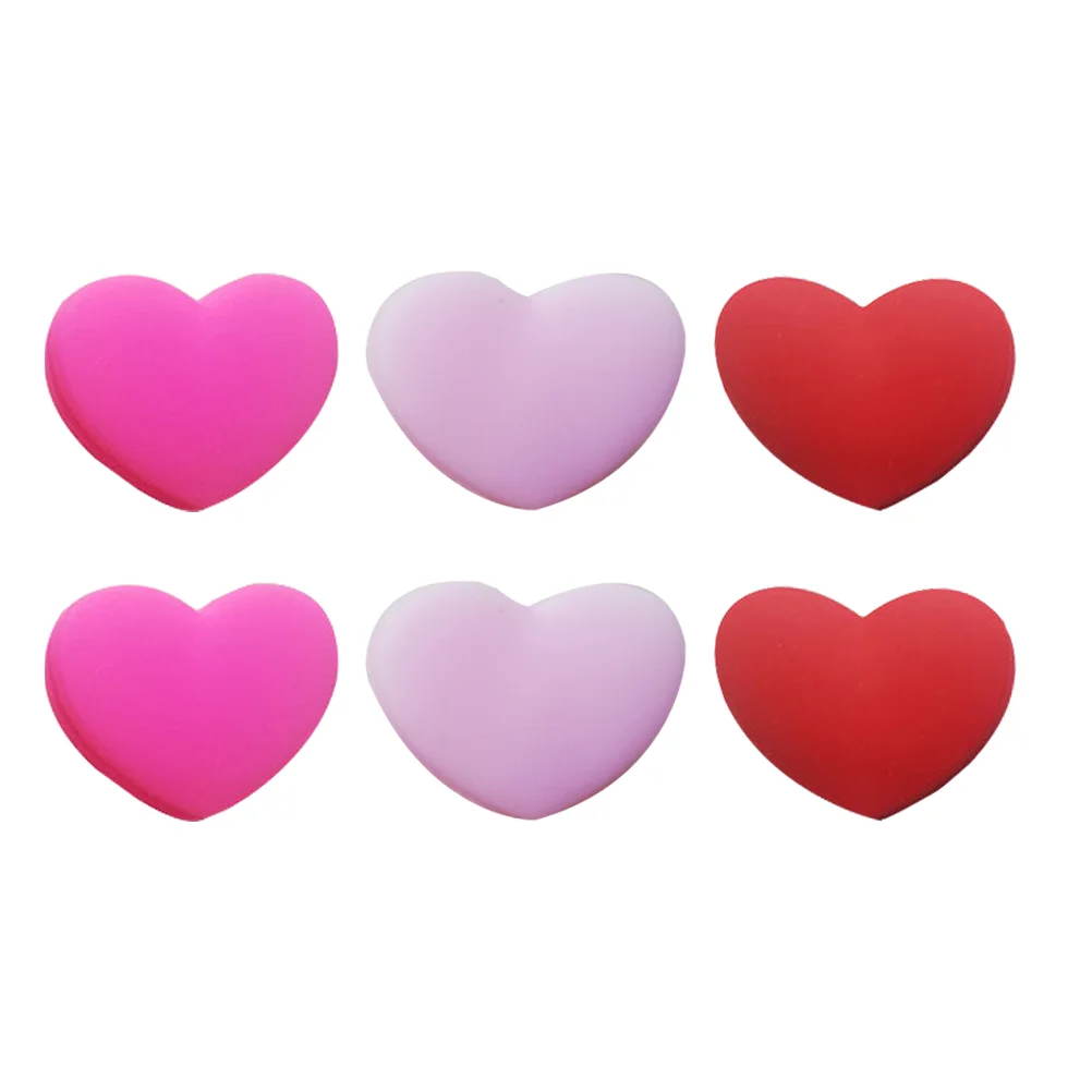 

6 Pcs Tennis Shock Absorber Vibration Dampener Heart-shaped Shocking Racket Accessory Balls Creative Silicone Decorate