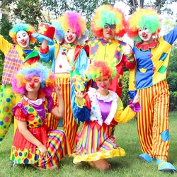 Disfraces de payaso de circo clásico para adultos, vestido de fantasía, fácil de limpiar, trajes de actuación de escenario de Carnaval de fiesta