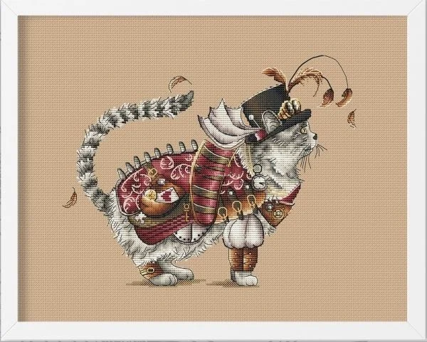 Steampunk cat 36-31 counted 16CT 14CT 18CT DIY Cross Stitch Sets Chinese Cross-stitch Kits Embroidery Needlework