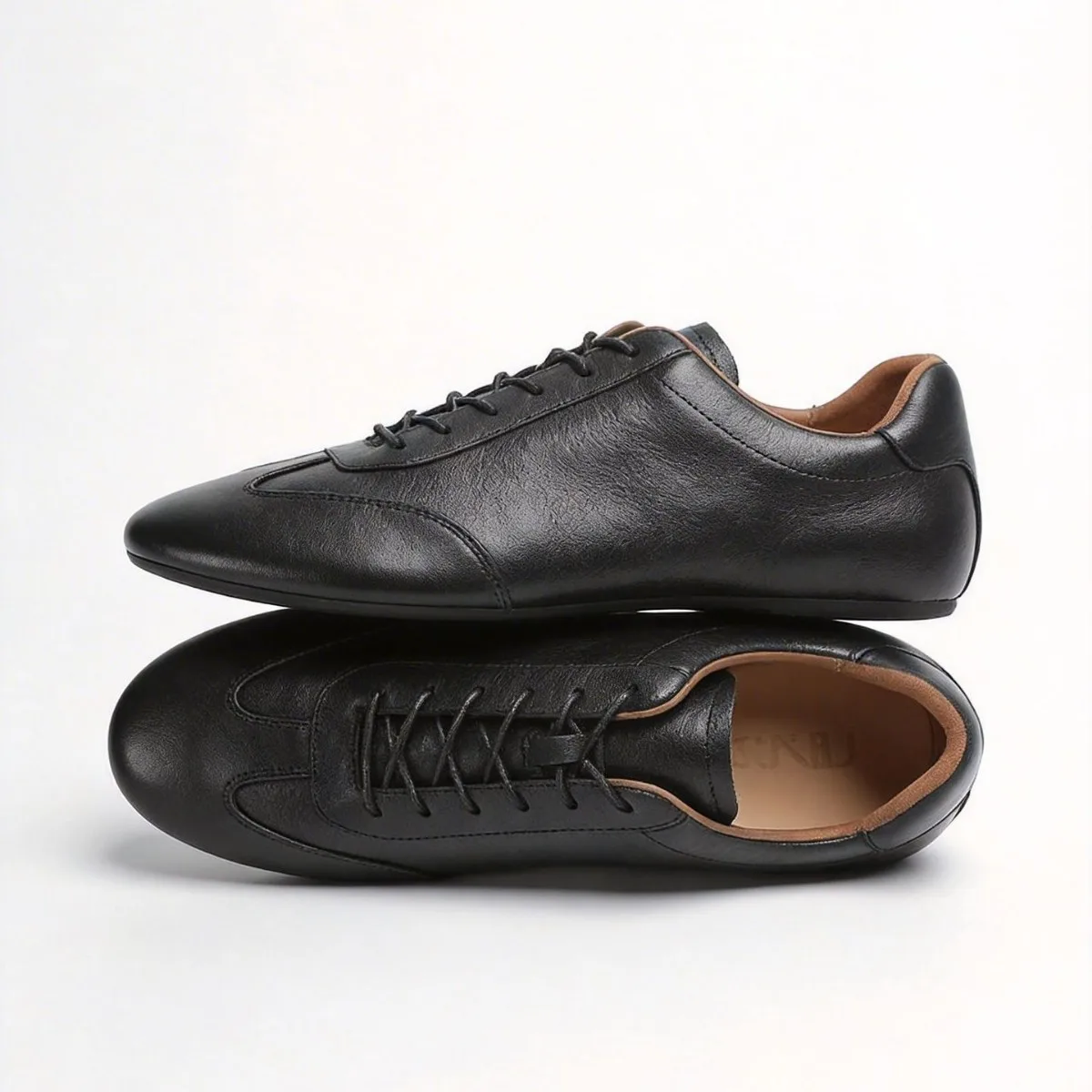 CLAIAMI New First-layer Soft Cowhide Men Casual Shoes Genuine Leather Comfortable Training Shoes for Men Lace-up Rubber Sneakers