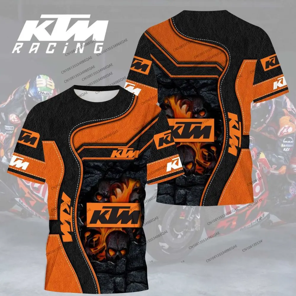 Camiseta de Motociclismo de Verano para Hombre KTM, Impresión 3D, Transpirable, de Secado Rápido, Informal, para Motocross, Ciclismo, Uso Diario, Tallas S-6XL