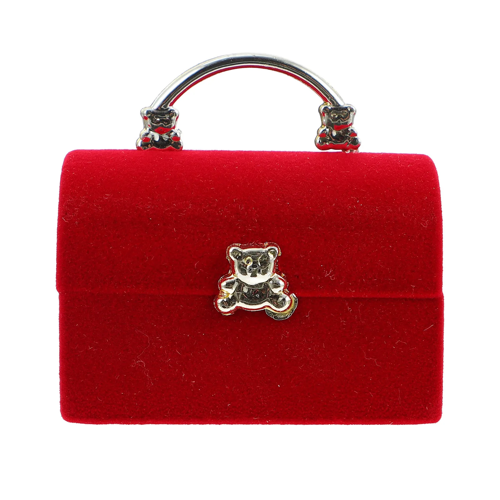 1Pcs Smooth Flocking Jewelry Storage Box Elegant Clamshell Opening for Earrings Necklaces Rings Display Gifting Luxury Jewelry