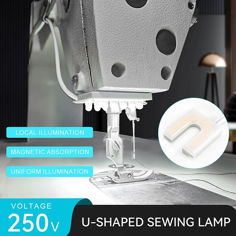 Sewing Machine Light U Shape Industrial Lighting Lamp Magnetic Working Light For Drill Presses Workbenches EU/US Plug