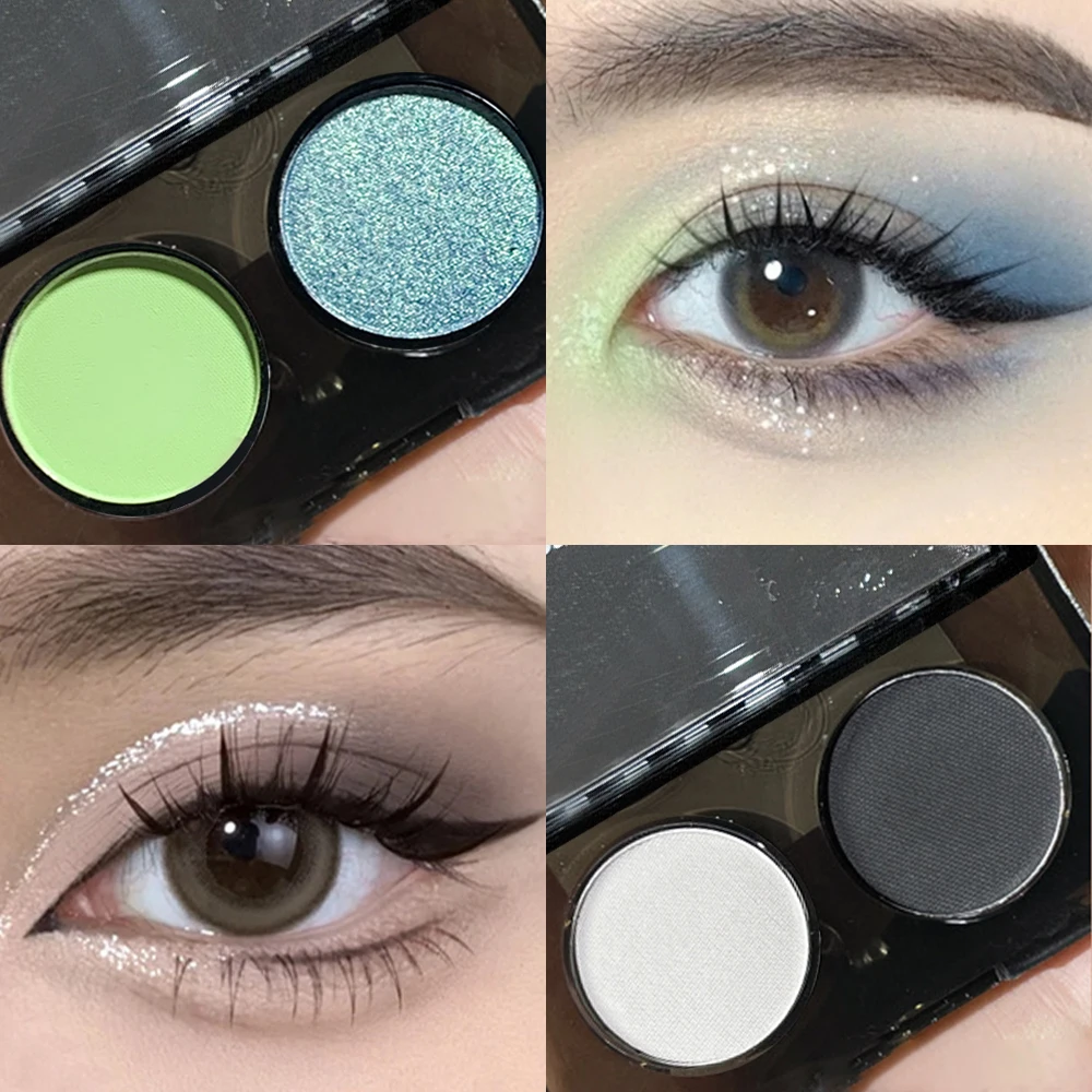 Korean Glitter Eyeshadow Palette Makeup Shimmer Cream Blue Black Eyeshadow Palettes Matte Eye Shadow Palette Glitter for Eyes