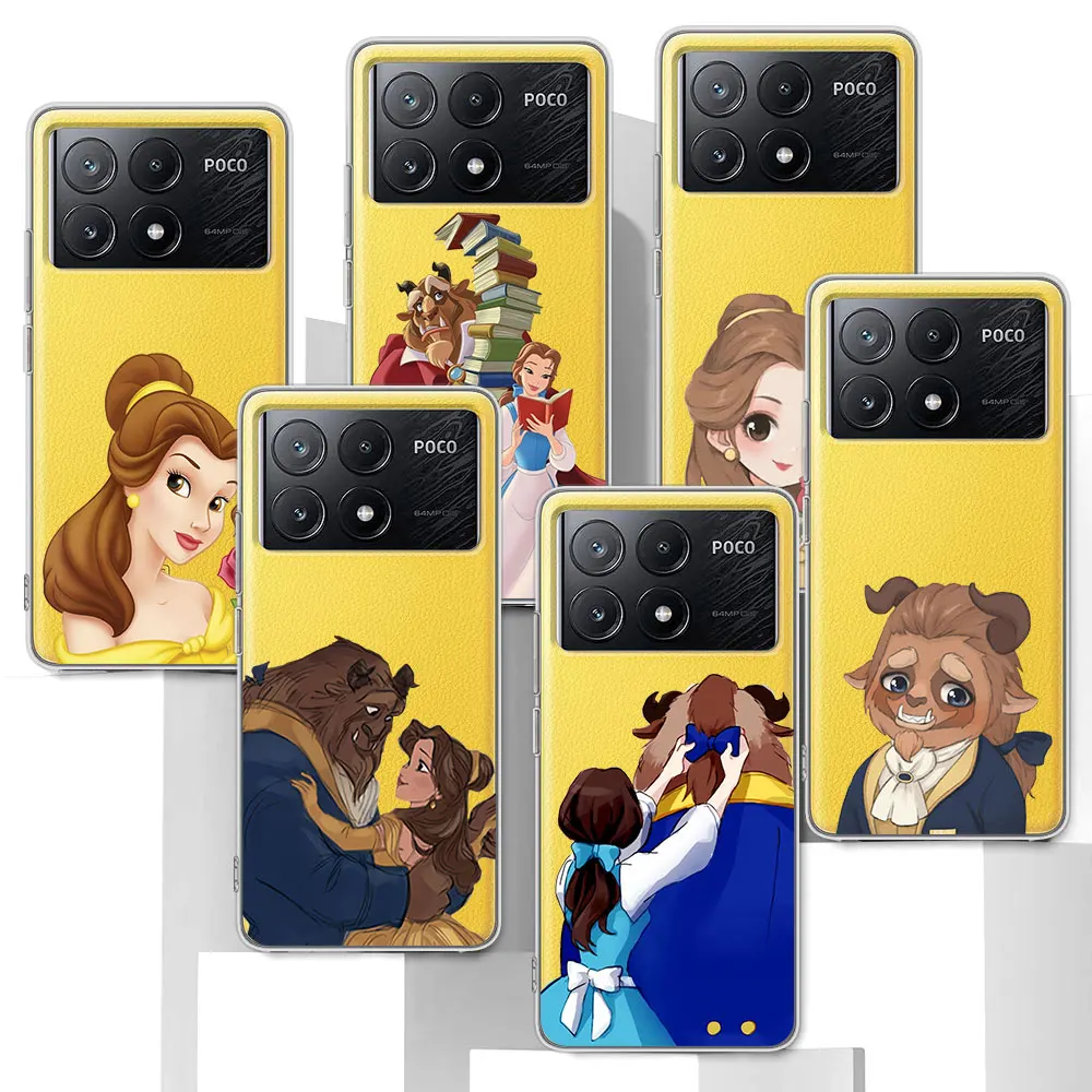 Beauty and the Beast Case for Xiaomi Poco M3 M5 X4 F4 F5 M4 M5s X3 NFC X5 X6 F1 F2 Pro F3 GT TPU Transparent Soft Phone Cover