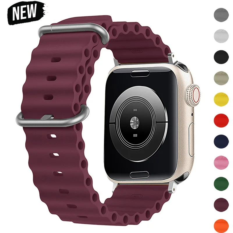 سيليكون المحيط حزام ل سوار ساعة يد أبل الترا 3 49 مللي متر سلسلة 11 10 SE3 iwatch 42 مللي متر 46 44 45 38 40 41 مللي متر correas 44 مللي متر 45 مللي متر العصابات