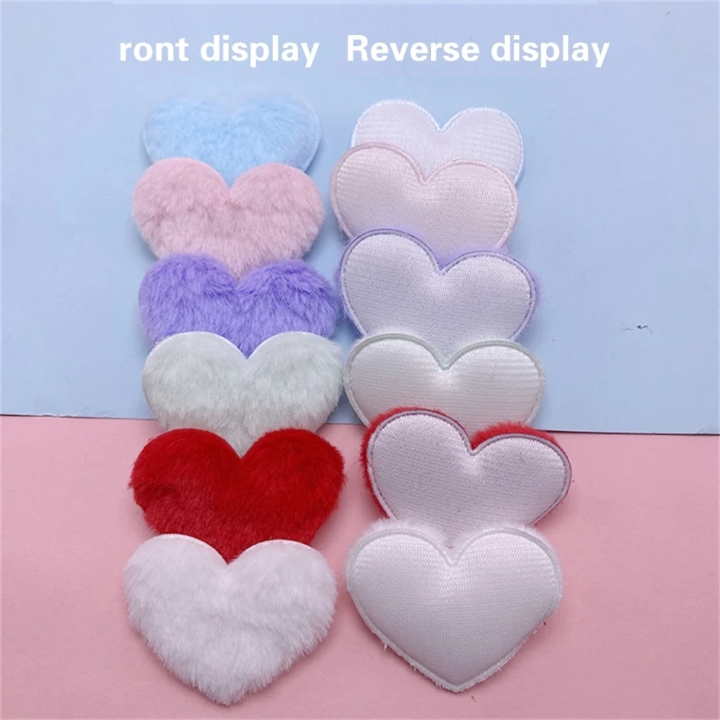 SZL Plush Heart Appliques For Hair Clip for Women Barrettes Accessories