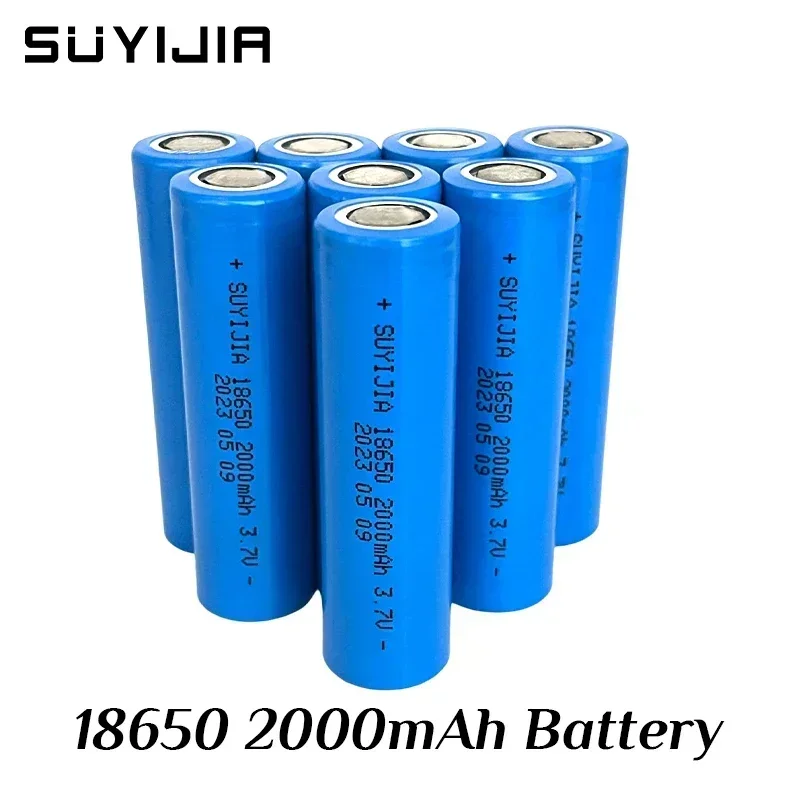 18650 Battery 3.7V 2000mAah Lithium Li-ion Rechargeable Batteries for Strong Light Flashlight Medical Equipment Power Tools