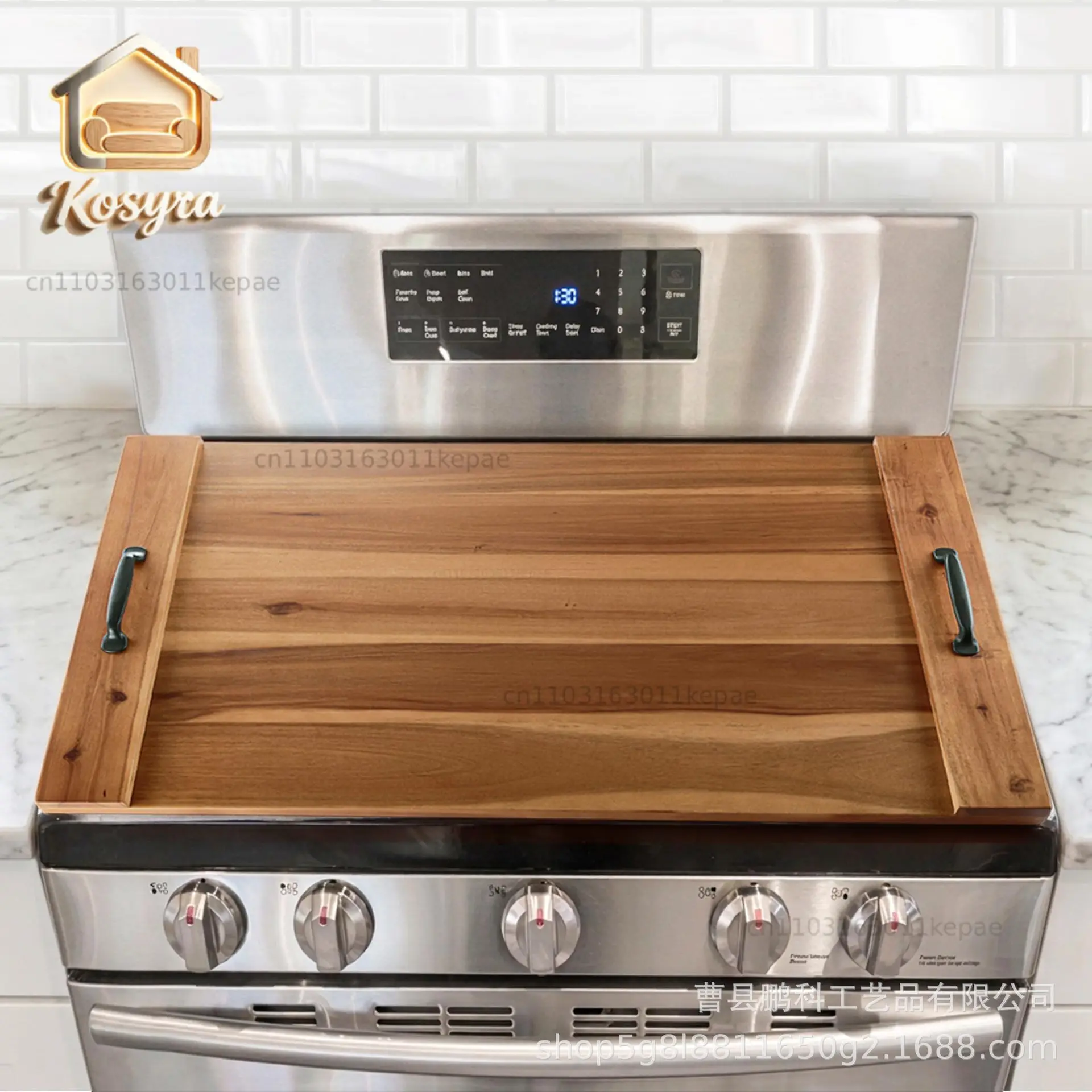 Solid wood cover plate Household kitchen Gas stove Large tray Multifunctional cutting vegetables dough chopping board Sink