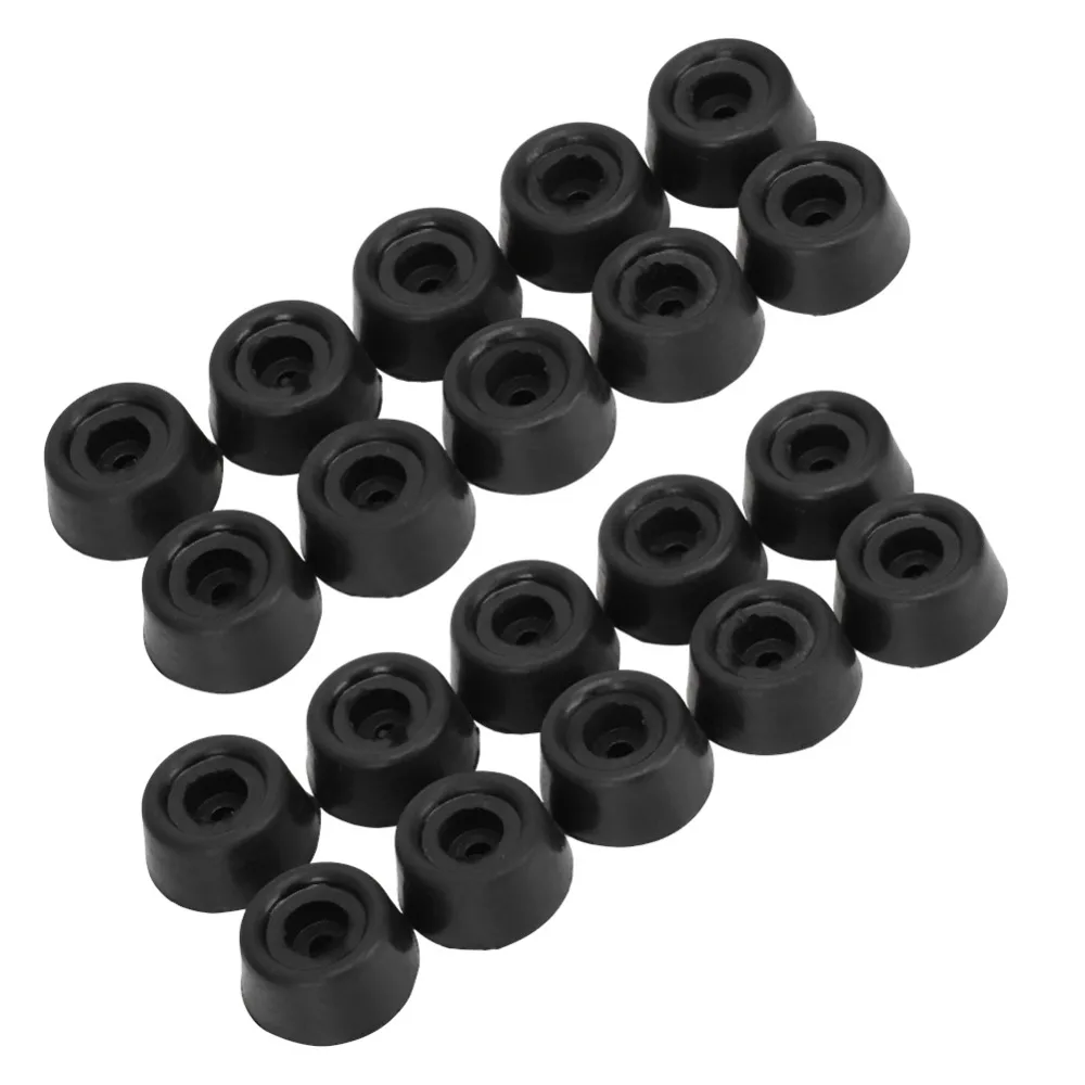 

20PCS Durable Billiard Pool Cue Cover Rubber Flat Bottom Snooker Stick Protector 27x13mm Black Cue Bottom Cover Cue Maintenance