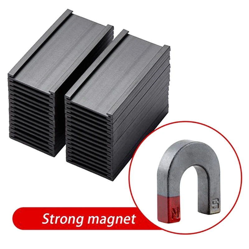 100Pcs Magnetic Label Holders With Magnetic Data Card Holders With Clear Plastic Protectors For Metal Shelf (1 X 2Inch)