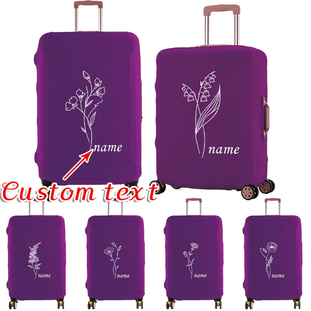

Персонализированный защитный чехол для багажа с именем, модный пылезащитный чехол для чемоданов 18-32 дюйма, аксессуар для путешествий
