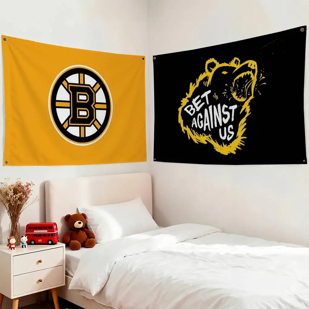 Cool B-Boston B-Bruins Flags for Bedrooms Home Decor Items Outdoor Decors Garage Decoration Flaga