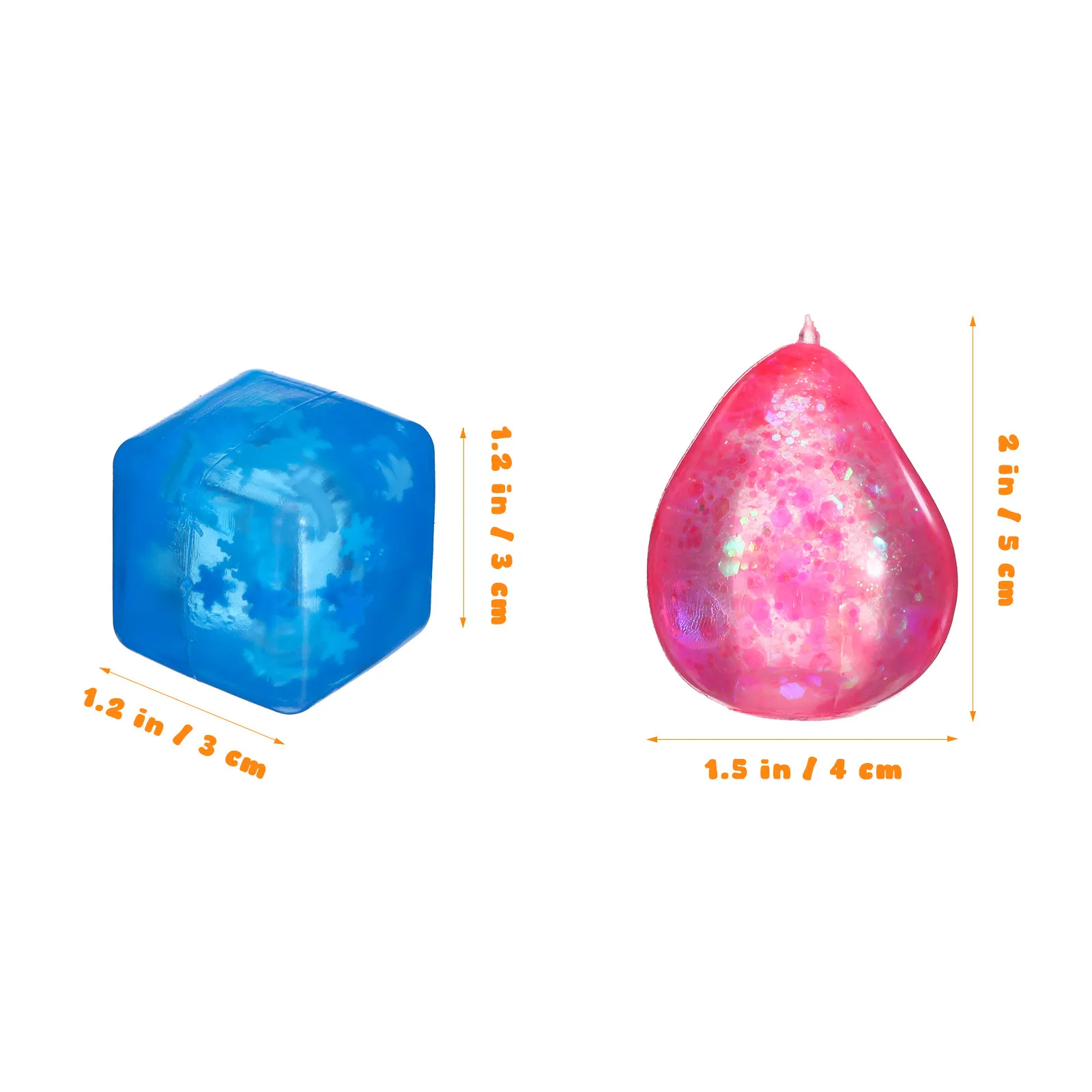 8Pcs Squishy Stress Balls – Ice Cube & Teardrop Fidget Toys for Anxiety Relief, Sensory Hand Therapy, Relaxation Gift