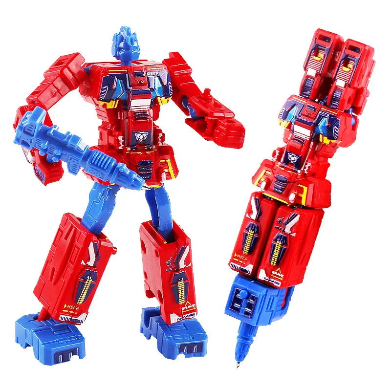 Children Deformation Toy Creative Transformation Robot Figure Pen Rotatable Writeable Deformation Pen Kid Toy Stationery Supplie