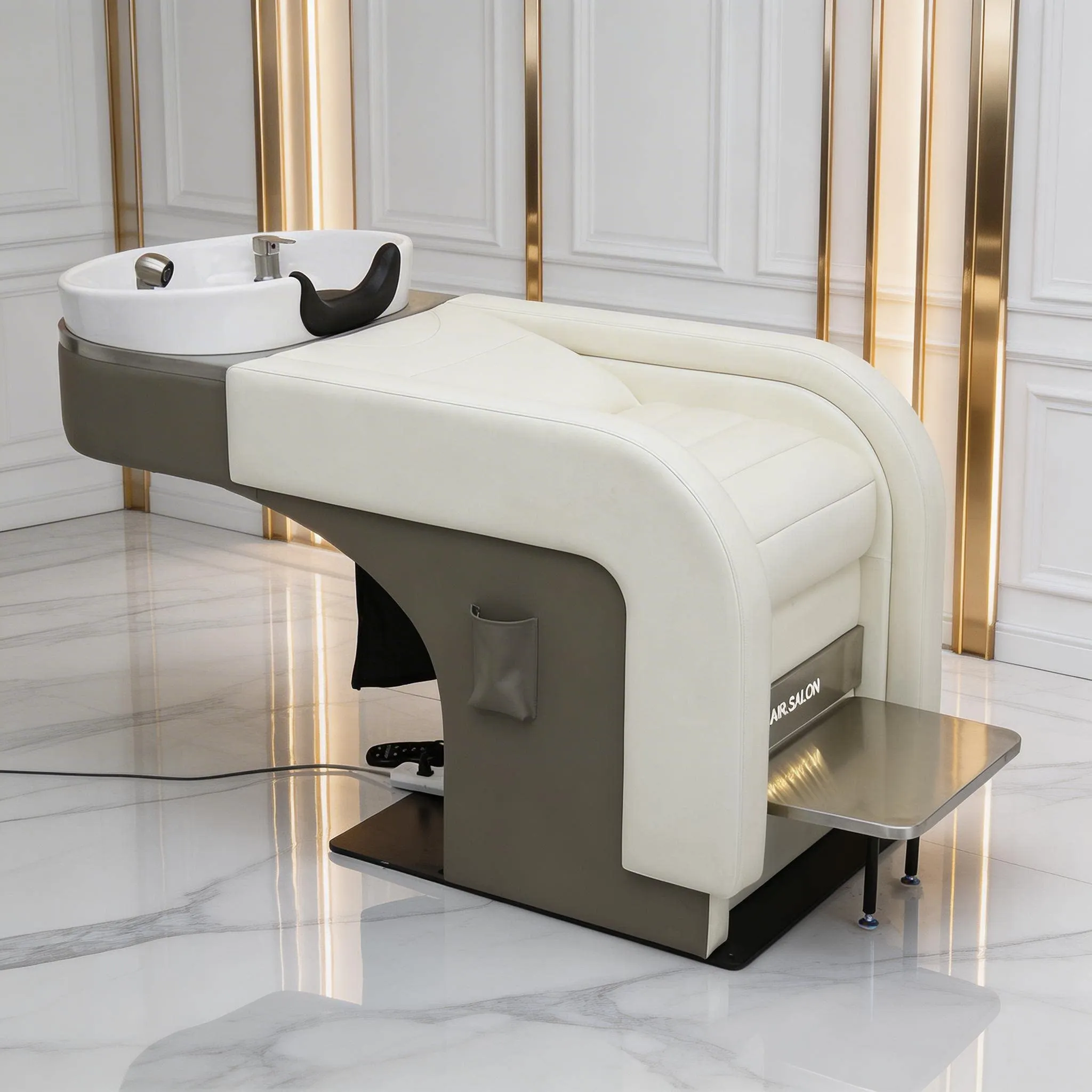 #Hair Salon Hair Washing Bed Semi Reclining Flushing Bed Suspended Hair Washing Bed with Massage Factory Direct Sales