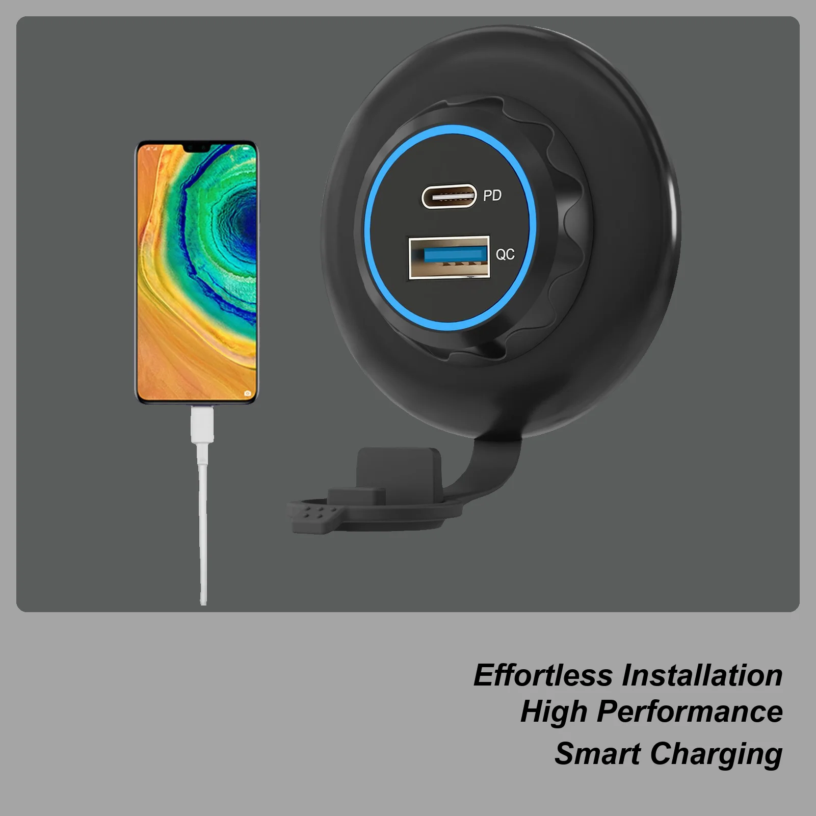 Car Charger Multi Port PD QC3.0 Port USB Outlet 30W PD USB Socket Efficient Car Charger Socket Quick Charge QC For Rapid