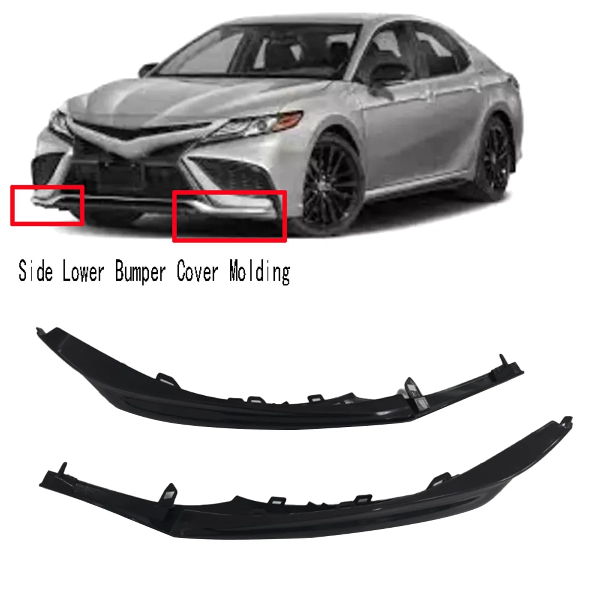 NEW Side Lower Bumper Cover Molding for Toyota Camry XE XSE 2021-2024 Front Bumper Spoiler