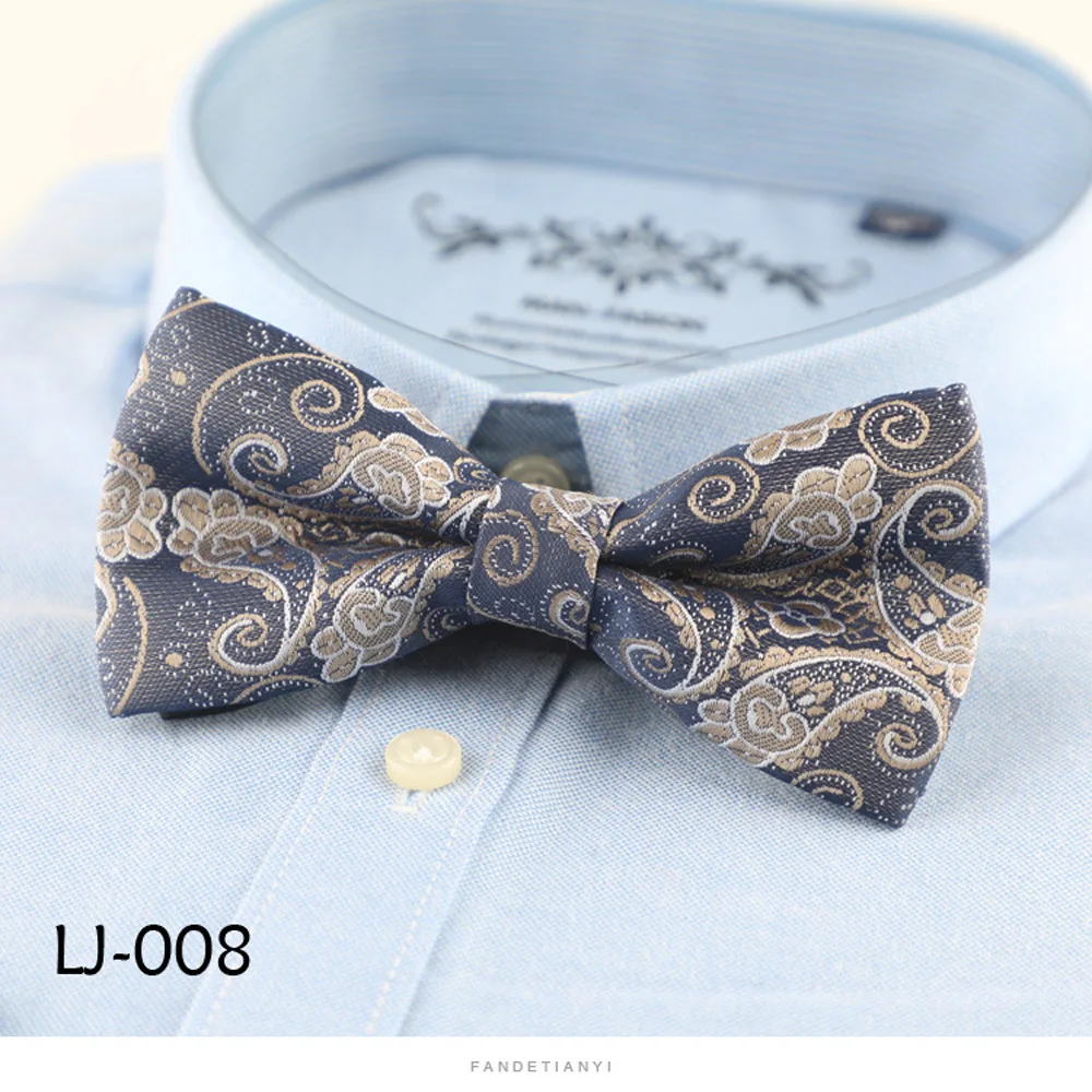Classic Men Bow Ties Fashion Polyester Bowtie Woven Dot Checked Stripped Butterfly Wedding Mens Formal Butterfly