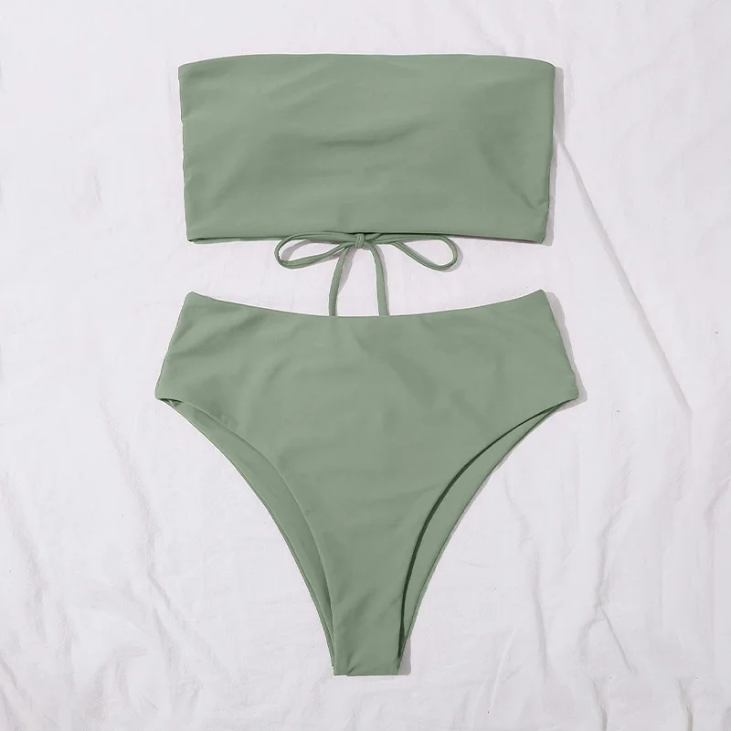 البرازيلي ثونغ ملابس السباحة حمالة مثير بيكيني مطبوع ملابس للنساء 2025 جديد ثوب السباحة بلون العصرية الصيف Biquini