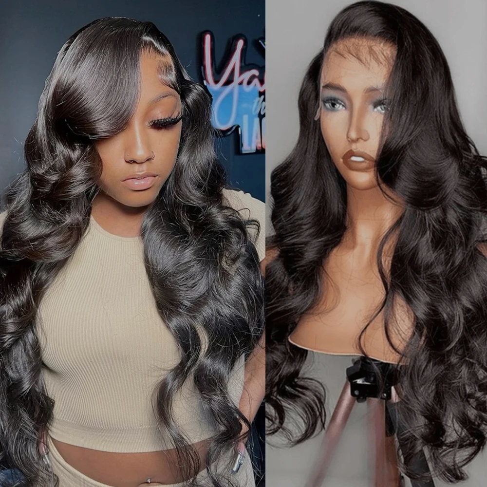 

Soft Body Wave Wig Human Hair Lace Frontal 180% Pre Plucked Brazilian 13x4 13x6 Transparent Lace Front Wig 4x4 Lace Closure Wigs