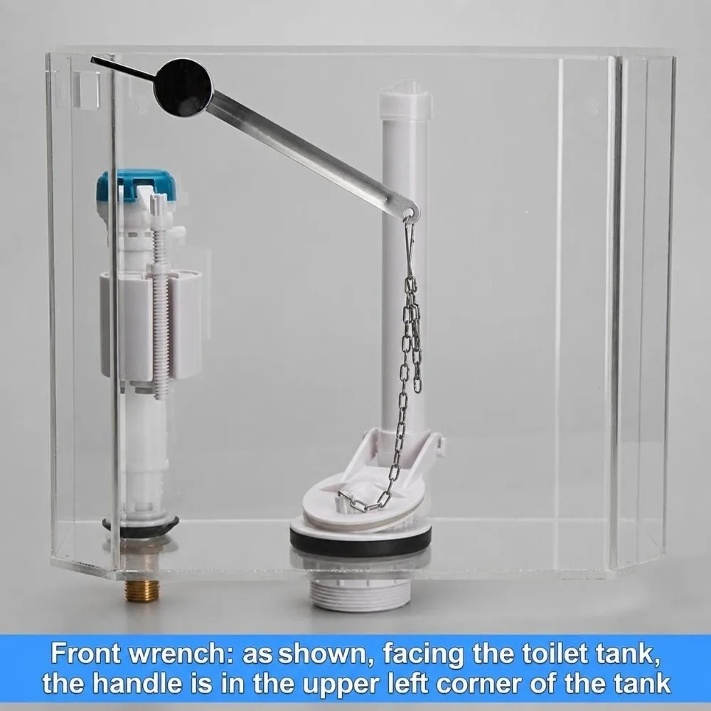 Universal Fit Side Mount Toilet Flush Handle Stainless Steel Pull Rod Toilet Tank Handle Toilet Trip Lever Plumbing Replacement