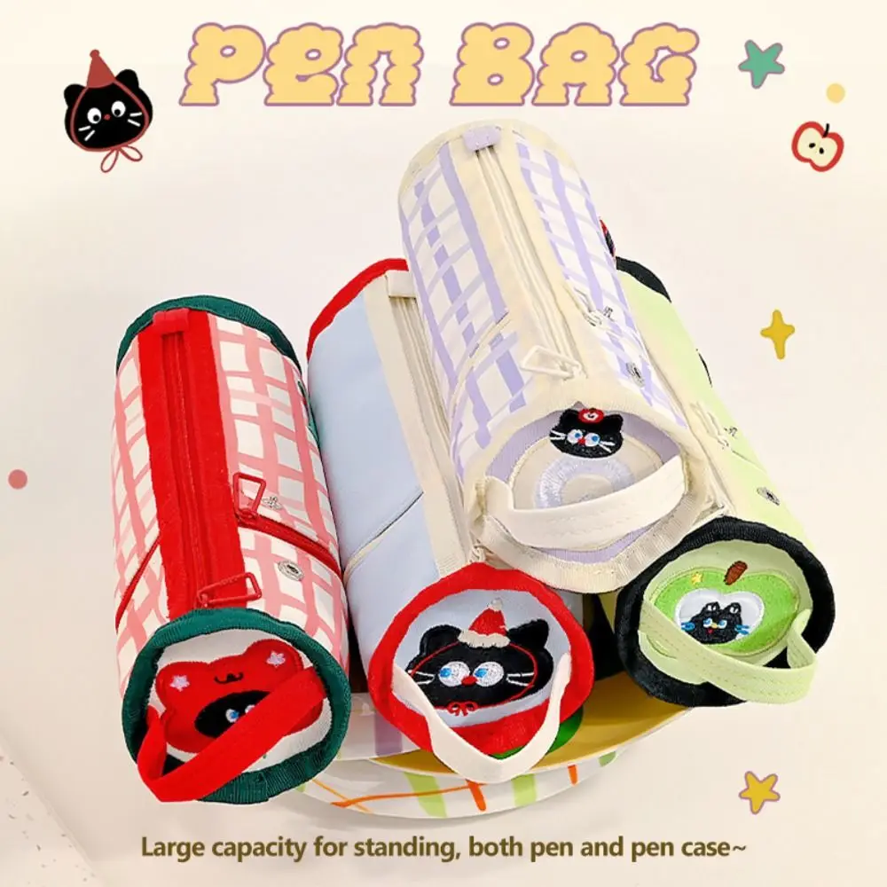 مقلمة جديدة ذات سعة كبيرة محمولة بتصميم بسيط حقيبة تخزين حقيبة أقلام رصاص جمالية للمدرسة #1