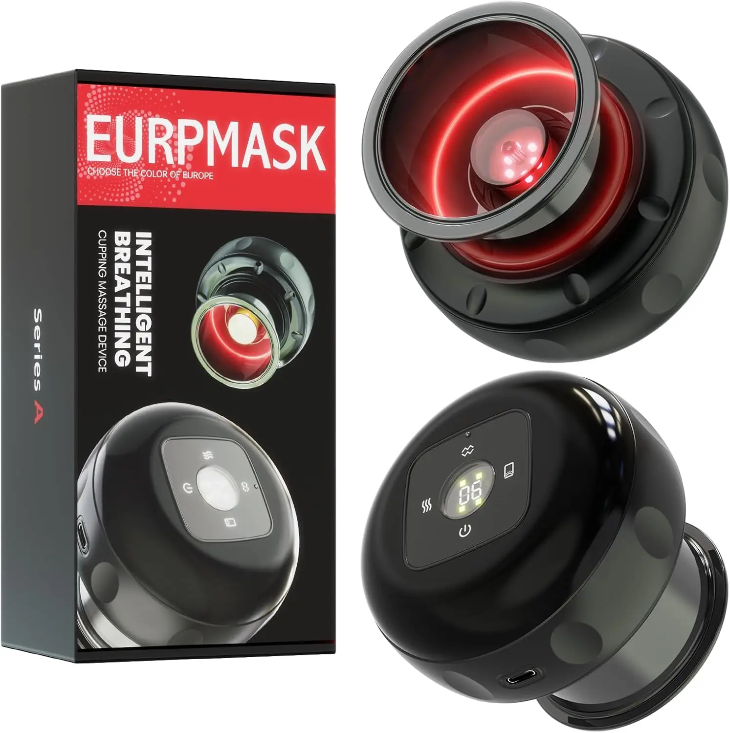 

Electric Cupping Set with Red Light - 24 Levels Adjustable Suction & Heat, One-Touch Control, Portable Muscle Relaxation (2 Pack)