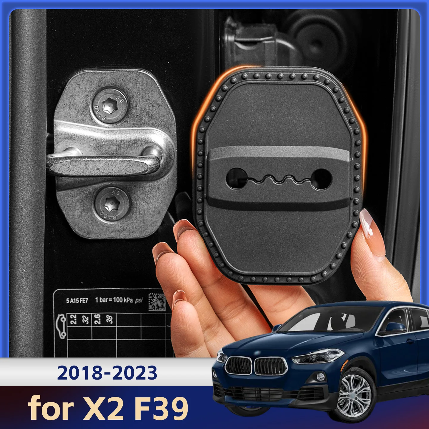 

2/4Pcs Silicone Car Door Lock Cover Protective Decoration Case For BMW X2 F39 2018 2019 2020 2021 2022 2023