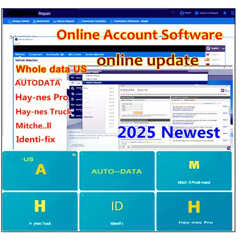 2026 Online Account for wholedata US,Auto-data,Mit..chell,hay-nes pro, Identi-fix, Repair Data Workshop Online Update PC & phone