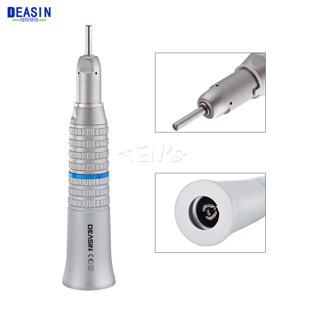 Deasin Dental Blue Ring LED E-type External Water Spray Straight Handpiece Dentistry Tools