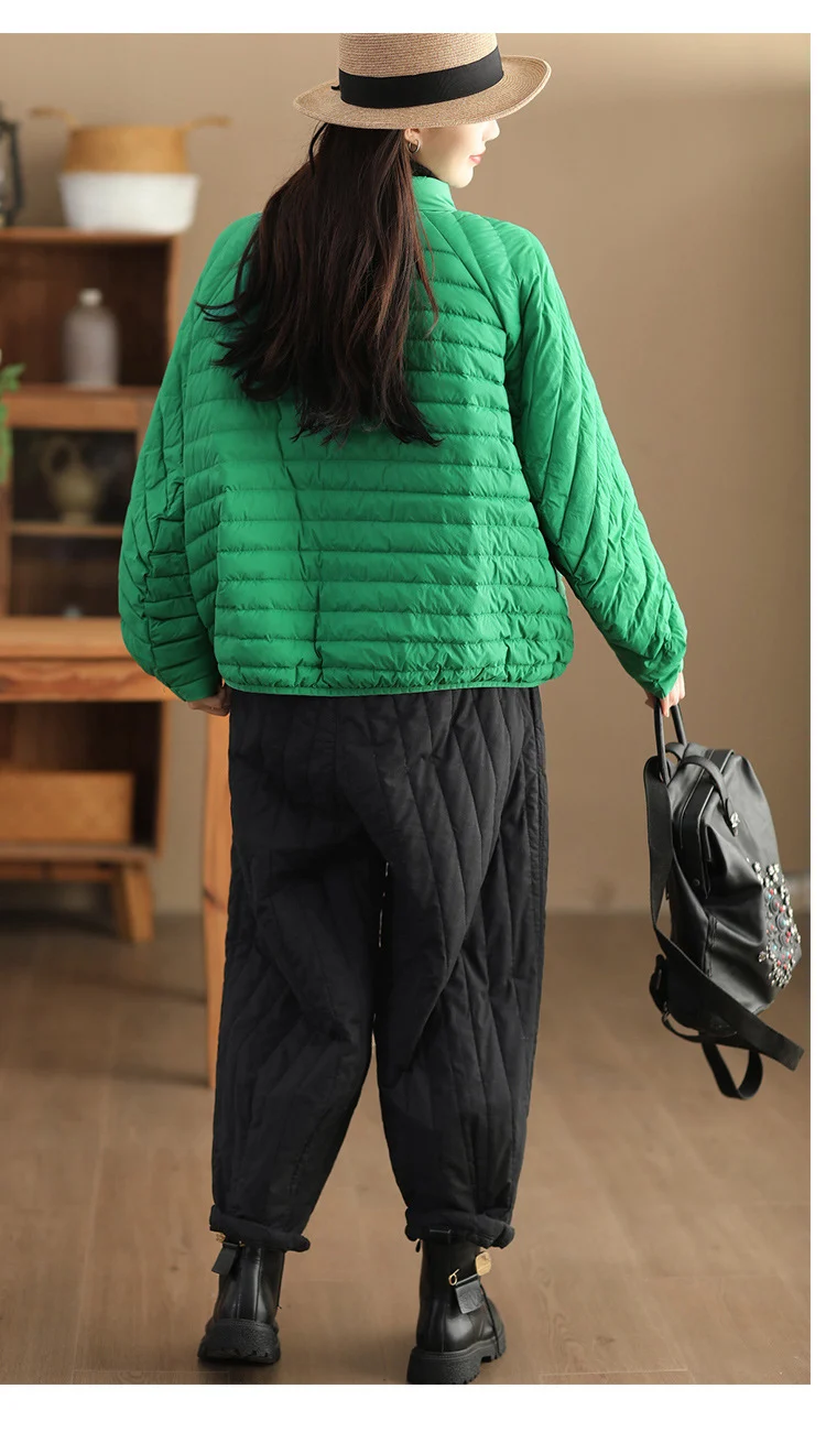 Schinteon Women Ultralight White Duck Down Jacket Over Size Loose Casual Autumn Winter Outwear Vintage Coat 2026 New