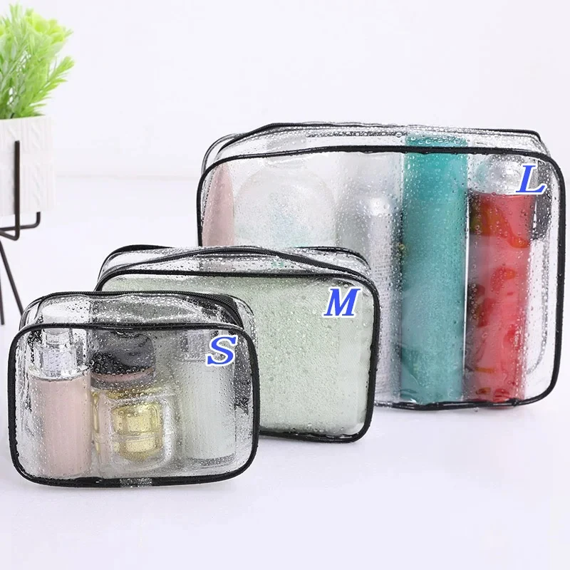 Minimalist PVC Waterproof Cosmetic Bag Transparent Makeup Storage Case Travel Make Up Organizer Pouch Bath Toiletry Wash Bag