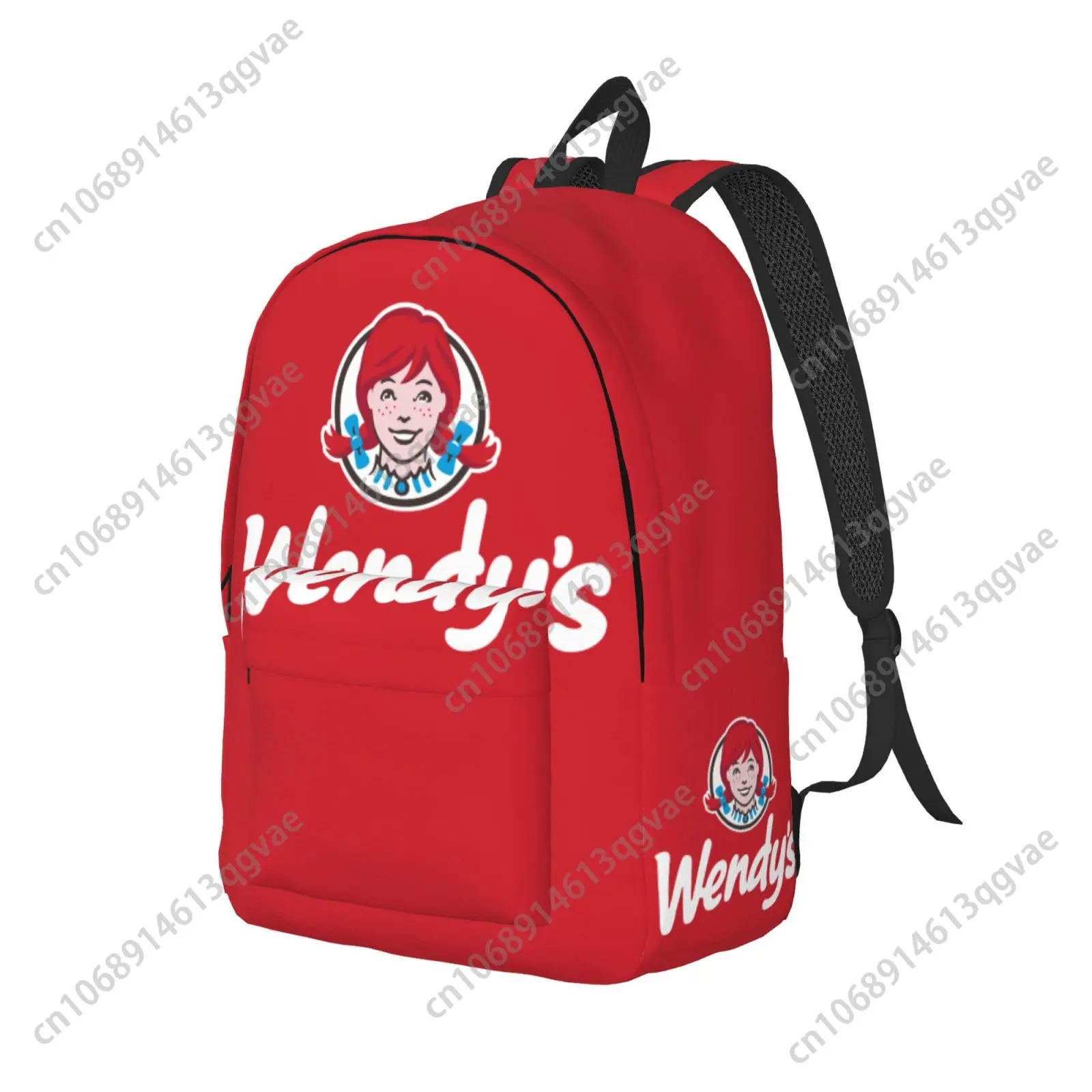New Wendys Fast Food Restaurant Logo Custom Canvas Lightweight Backpack Fashion Durable Student Men Women Business Daypack
