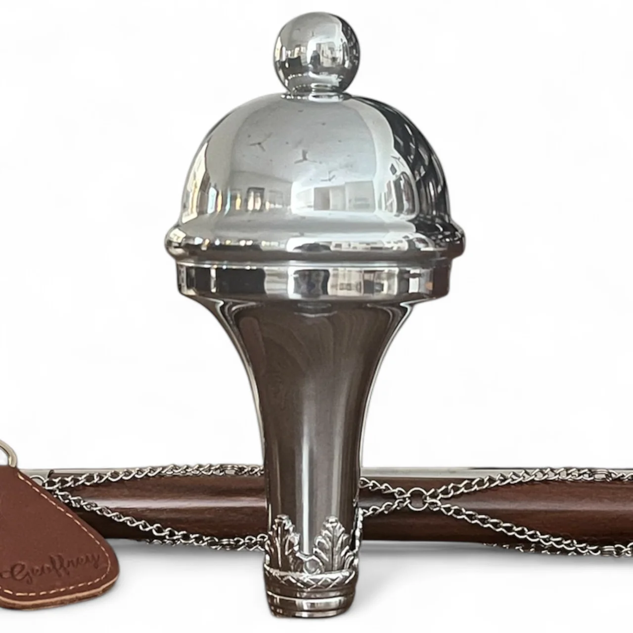 

STLF Brown Ball Head Drum Band Ceremonial Mace with Soft Bag Musical Instrument Accessories