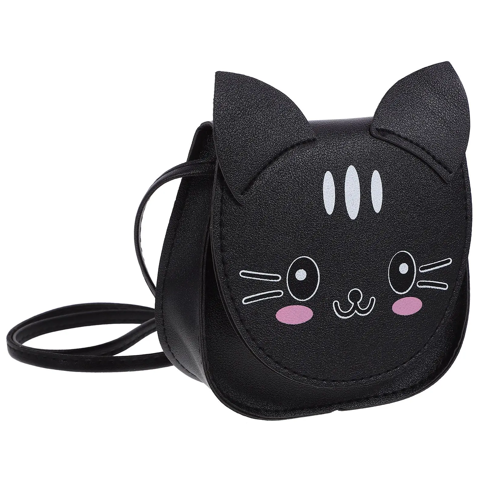 

Cartoon Kitten Shoulder Bag Coin Purse Purple PU Crossbody Bags Teen Girls Gifts Practical Storage Daily Use Trendy
