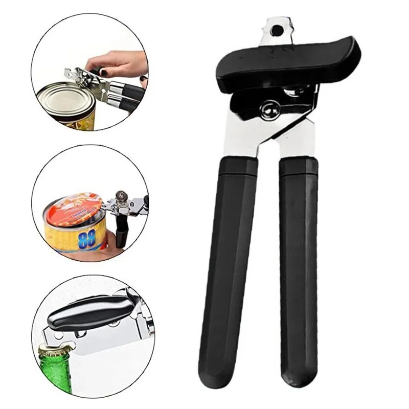 Stainless Steel Multifunctional Professional Tin Manual Can Opener Craft Beer Grip Can Opener Bottle Opener Kitchen Tools