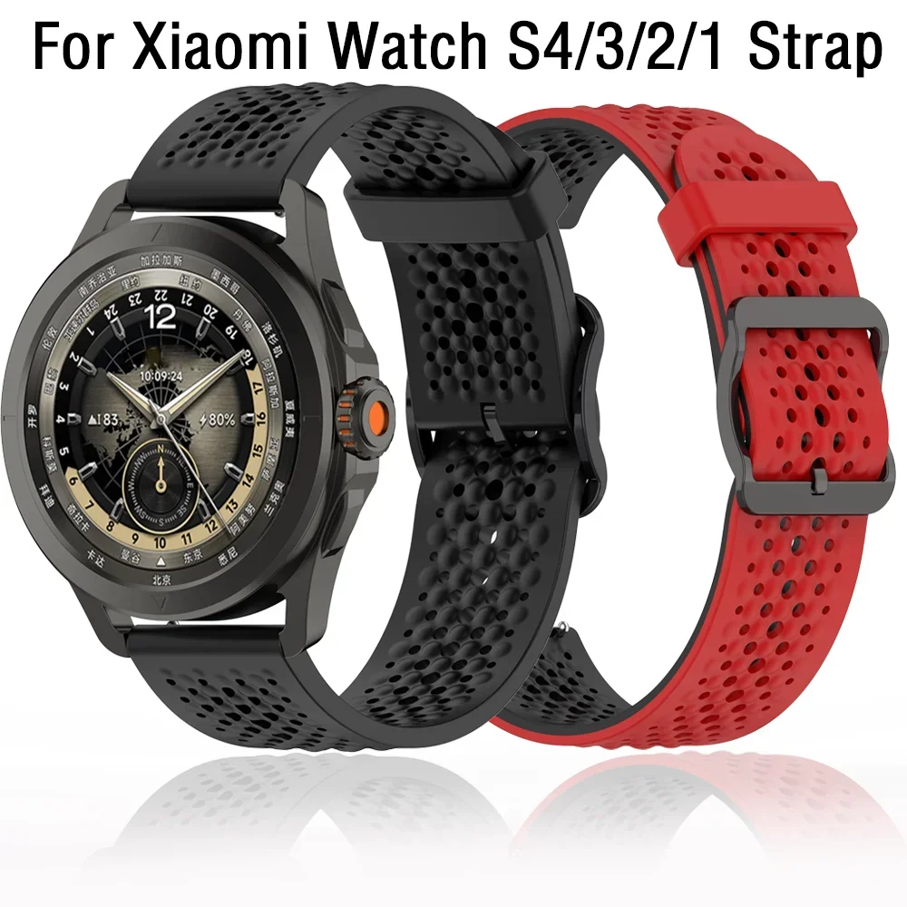 Liquid Original Silicone Strap for Xiaomi Watch S4 S3 S2 S1 Bracelet Huawei Watch 5 4 GT6 GT5-4-3 46mm Galaxy Watch 4/5/6/7 Band