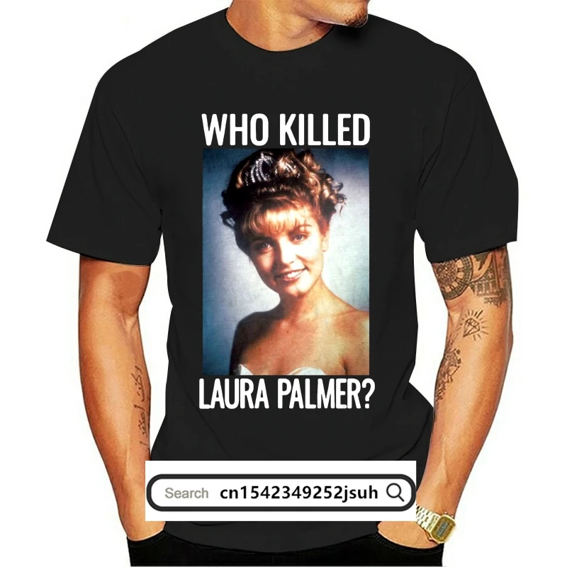 

Twin Peaks Quem Matou Laura Palmer Preto T-Shirt Novo com Etiquetas Simples Splicing Tee Encabeça Camisa
