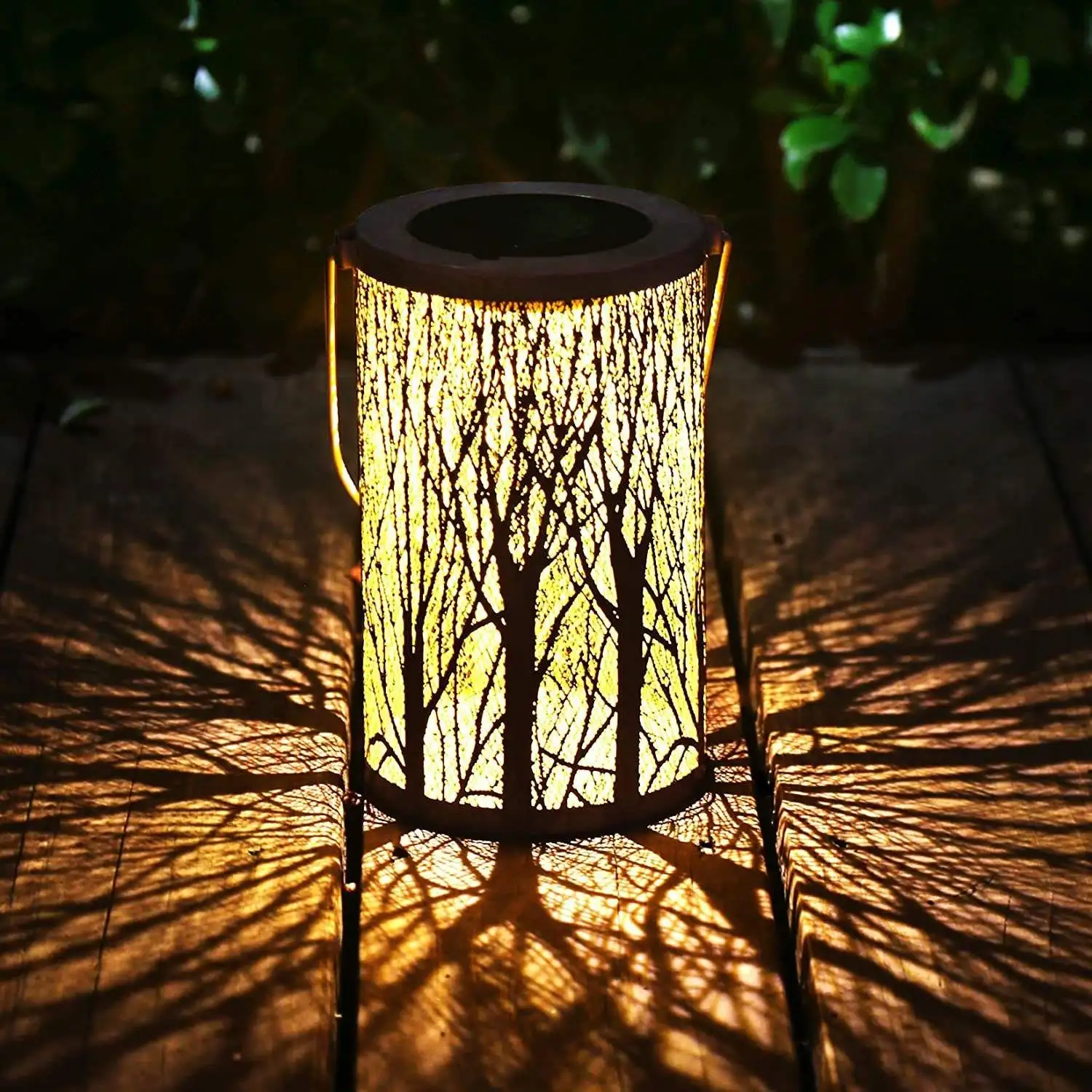 Solar Lantern Outdoor Lights for Decorative Atmosphere Hanging Garden Lantern Cylindrical Table Lamp Night Light Warm Lighting