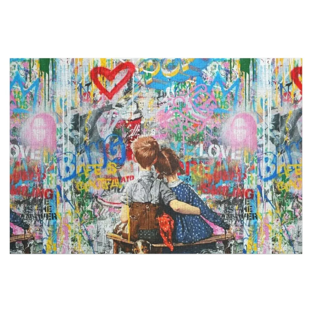 Boy And Girl Urban Style Pop Art Collage Jigsaw Puzzle Customs With Photo Wooden Name Christmas Gifts Puzzle