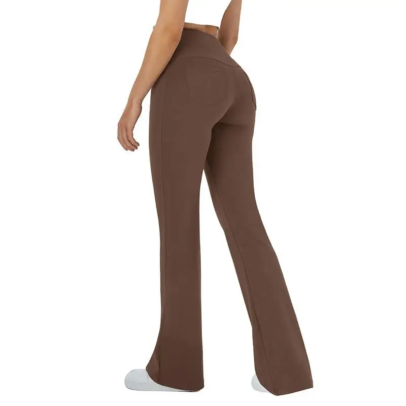 ハイウエスト ベルボトムパンツ フィットネス ヨガ カジュアル レディース ルーズフィット ロングパンツ クロスボーダー 2025TK GBXMAOブランド