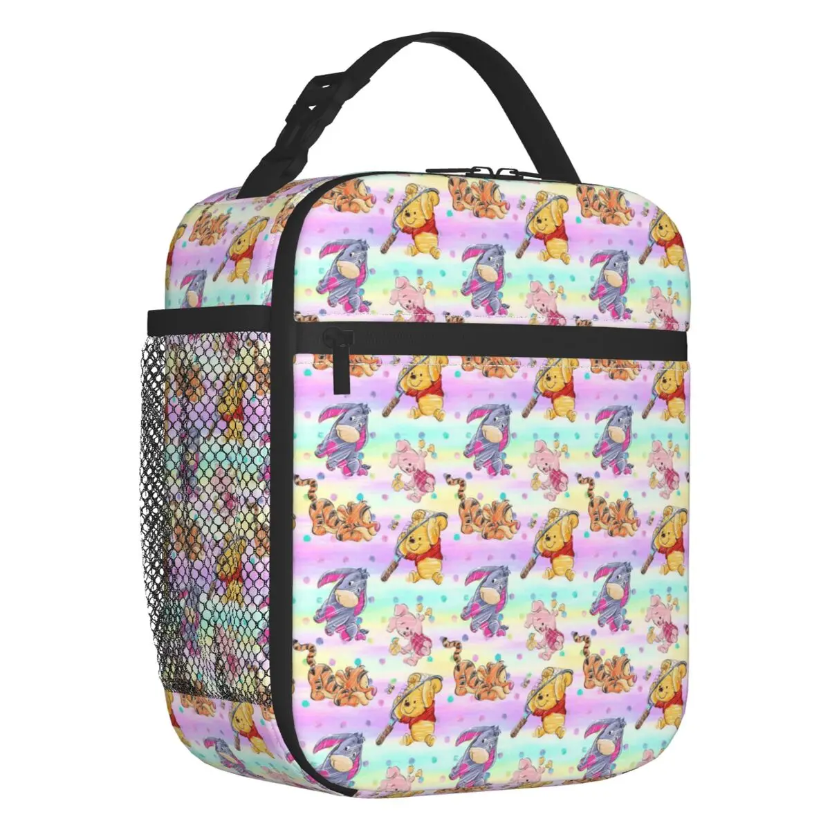 

Custom Winnie Pooh Animal Insulated Lunch Bag Women Resuable Kawaii Cartoon Yellow Bear Thermal Cooler Lunch Box Beach Travel