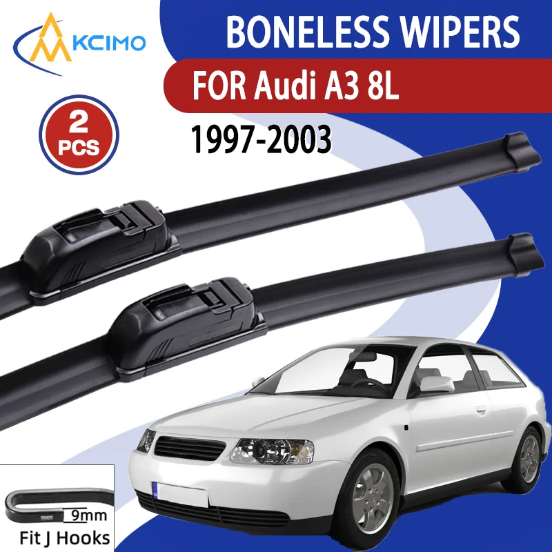 Für Audi A3 8L 1997-2003 Auto Wischer U-typ Weiche Gummi Ohne Knochen Wischer HD Leise Langlebig Automotive wischer 21 "+ 19"