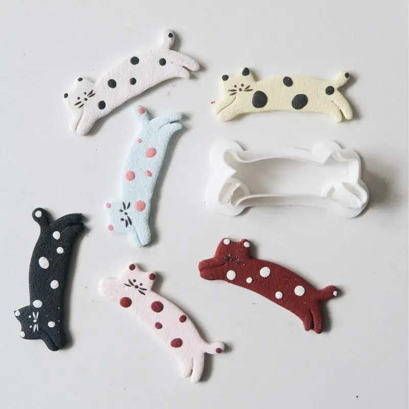 1pc Cat Shape Polymer Clay Cutter Mold Large Size Soft Pottery Clay Earring Pendant Make Tools Pet Biscuits Mold Hairpin Mold