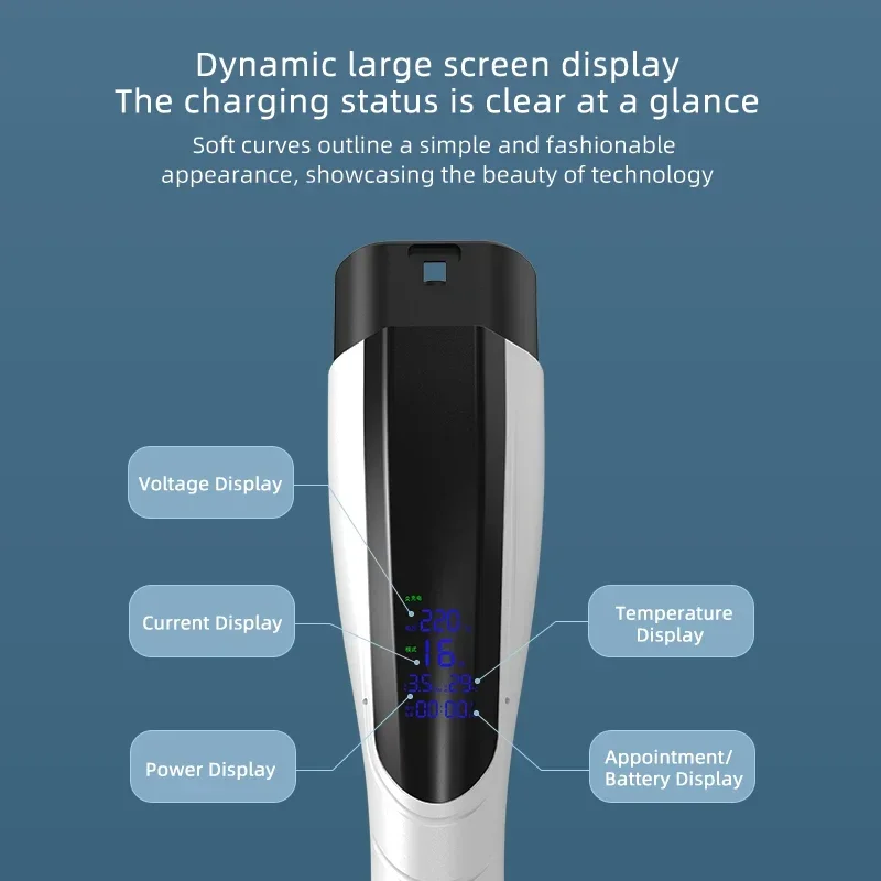 ROMADA NEW 3.5KW 16A Portable EV Charger IP66 Wallbox With Display Screen 3M-10M Cable IEC62196 TYPE2 EU Plug Fast Charging view 5