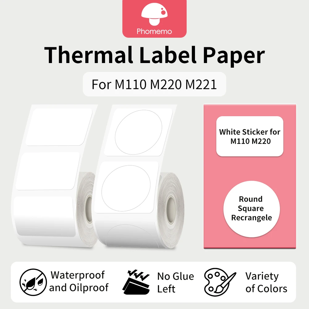 Label Maker Paper Phomemo M110 Label for Small Business Multi-Purpose Thermal Sticker for Phomemo M110 M221 M200 M220 Printer