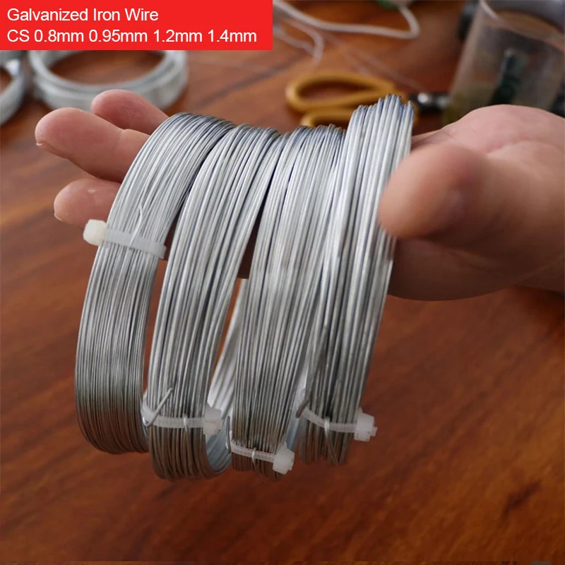 10M Galvanized Iron Wire CS 0.8/0.95/1.2/1.4mm Household Fine Soft Iron Wire Handmade DIY Binding Hanging Curtain Clothesline